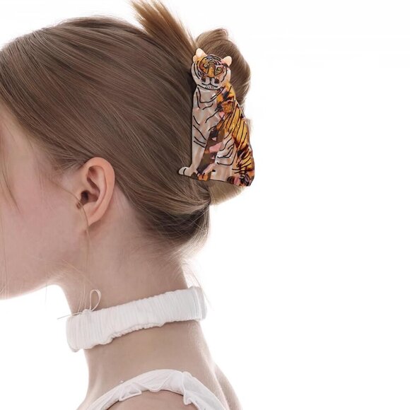 Hair Claw Clip Acetate Tortoise Shell Animal Accessory for Women Girls main image 6